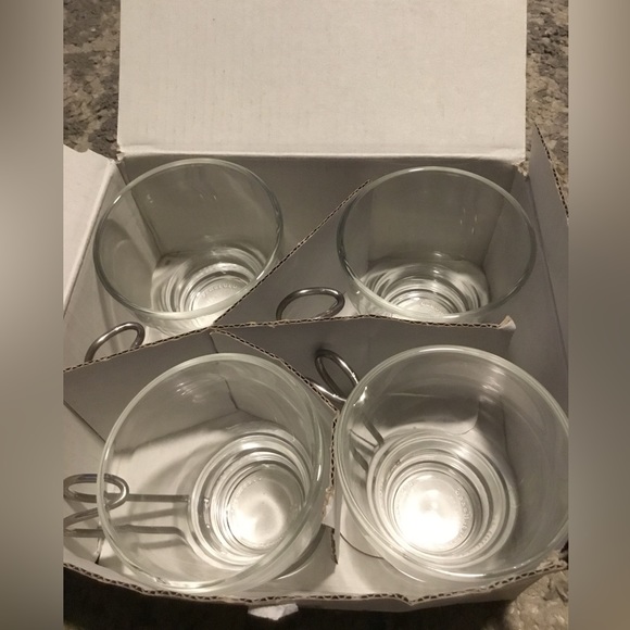 Bormioli Rocco Set of 4 Oslo 3.5 oz. Espresso Cups with Stainless Steel Handles - Picture 2 of 8